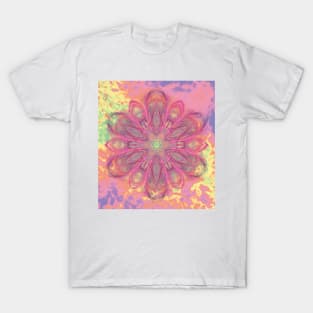 Beautiful kaleidoscope in pink with texture T-Shirt